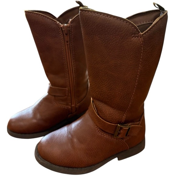 Toddler Girls' OshKosh B'gosh Size 8 Riding Boots – Brown Zip-Up Closure EUC - Picture 7 of 9